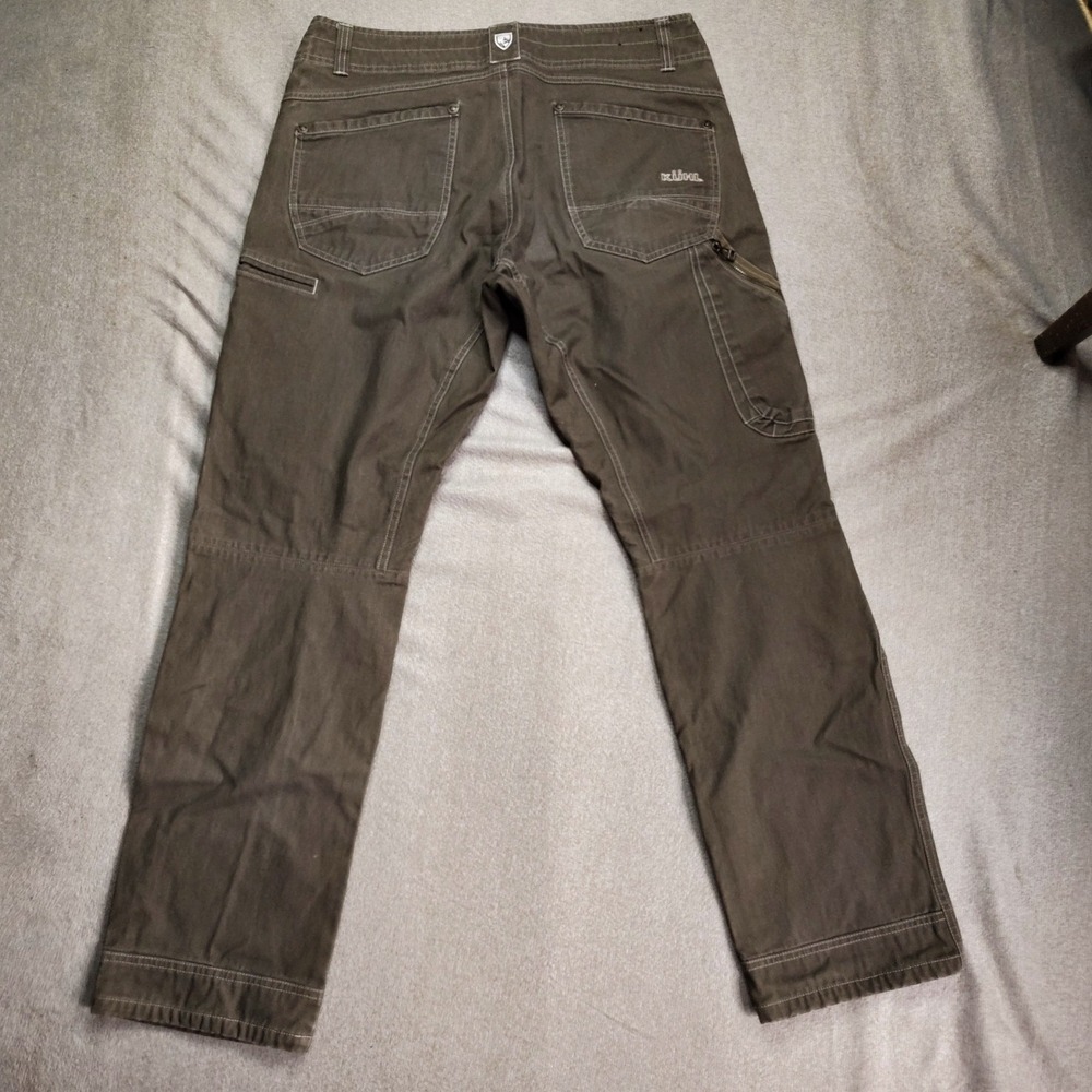 Kuhl Pants Mens The Law 34x32 Vintage Patina Dye Cargo Dark Khaki Brown Full Fit - Picture 5 of 11
